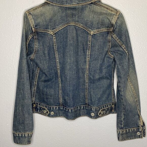 Gap Distressed Denim Jean Jacket Size XS - Picture 7 of 9